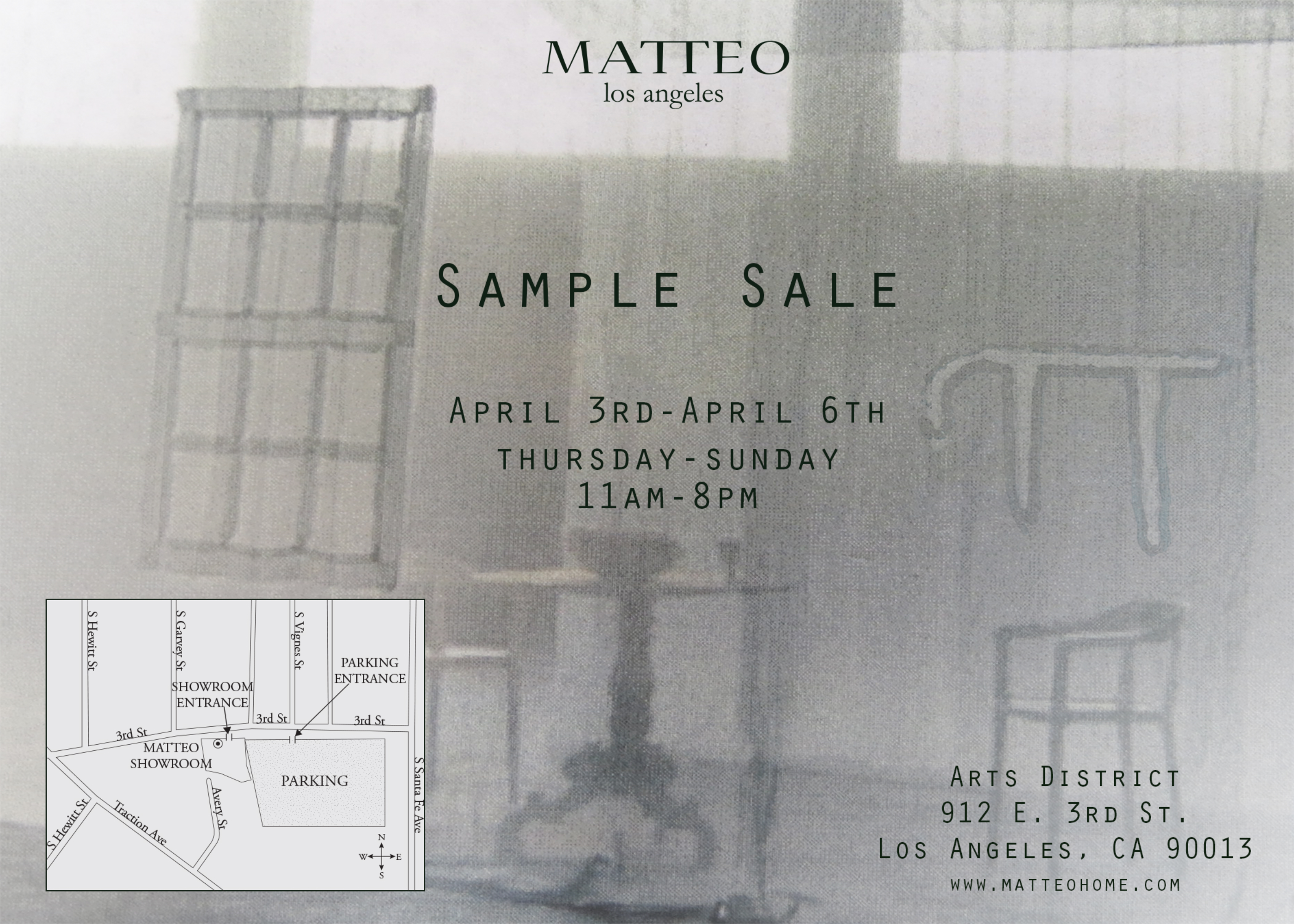 Matteo Sample Sale Flyer